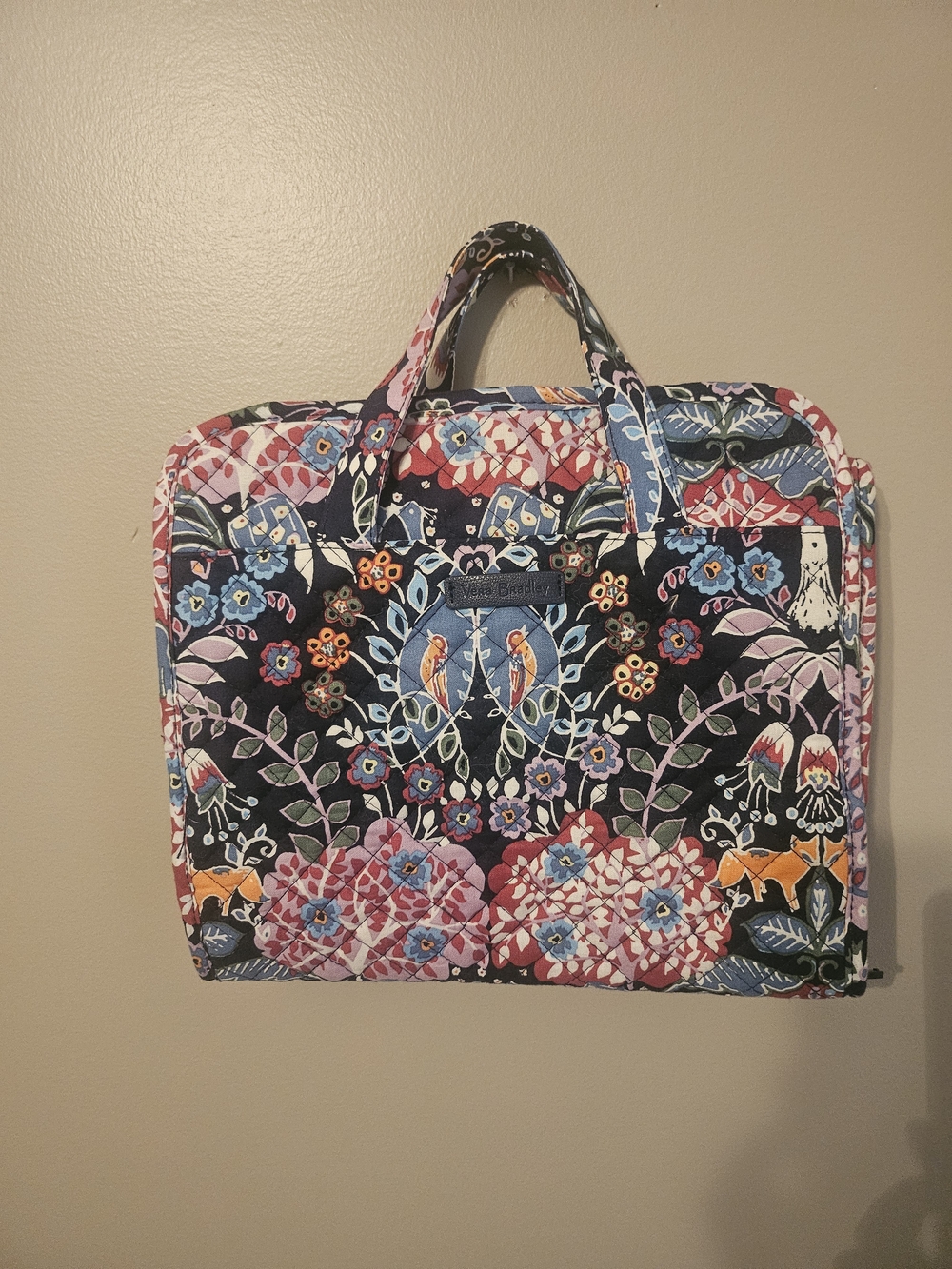 Vera Bradley Quilted Floral Cosmetic/Accessory Folding Tote Bag